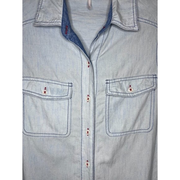 Free People Bandana Bandit Western Chambray Shirt - XS - Picture 4 of 9